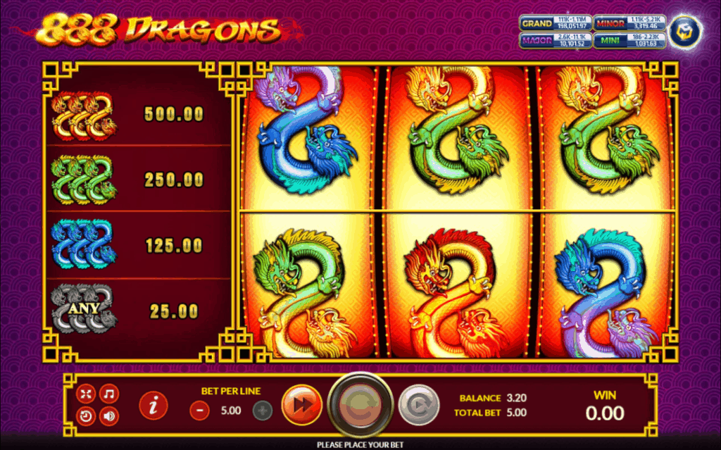 888 Dragons SlotXO Game XOSlot